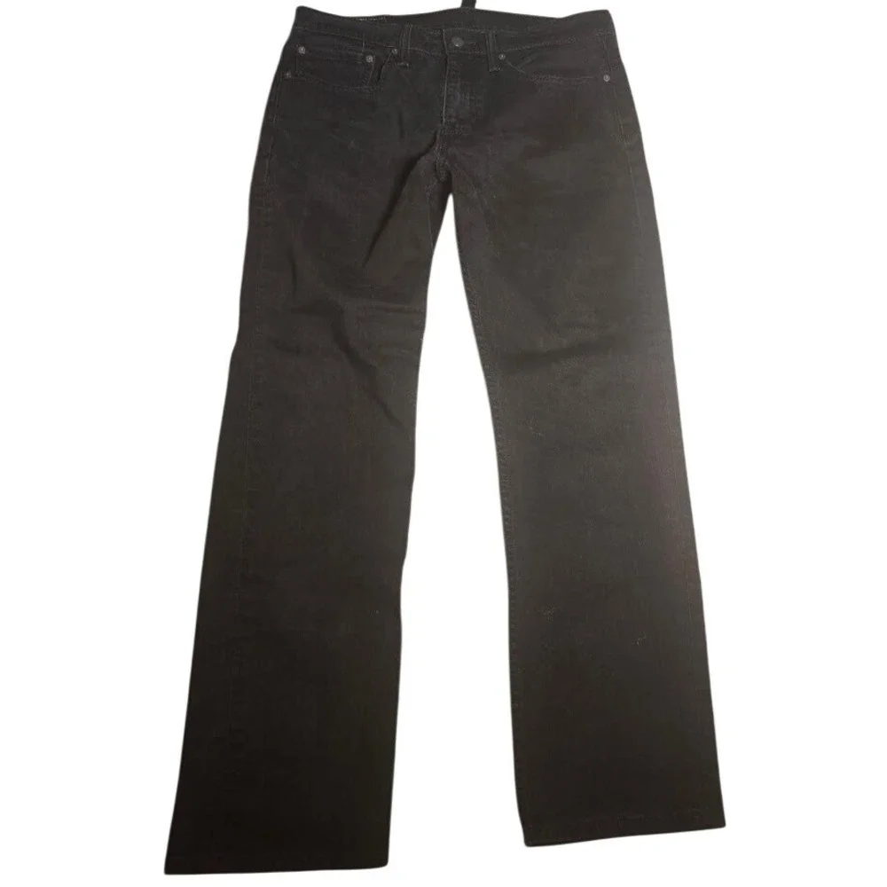 Levis 514 Straight Fit Mens Jeans Black Denim 34x32 Cotton Blend Pants